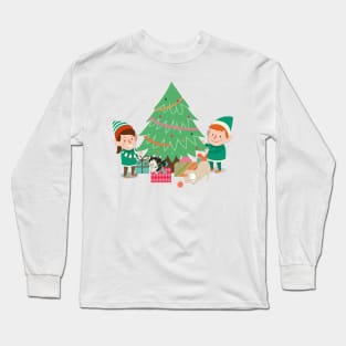 Decorating the Christmas Tree Together Long Sleeve T-Shirt